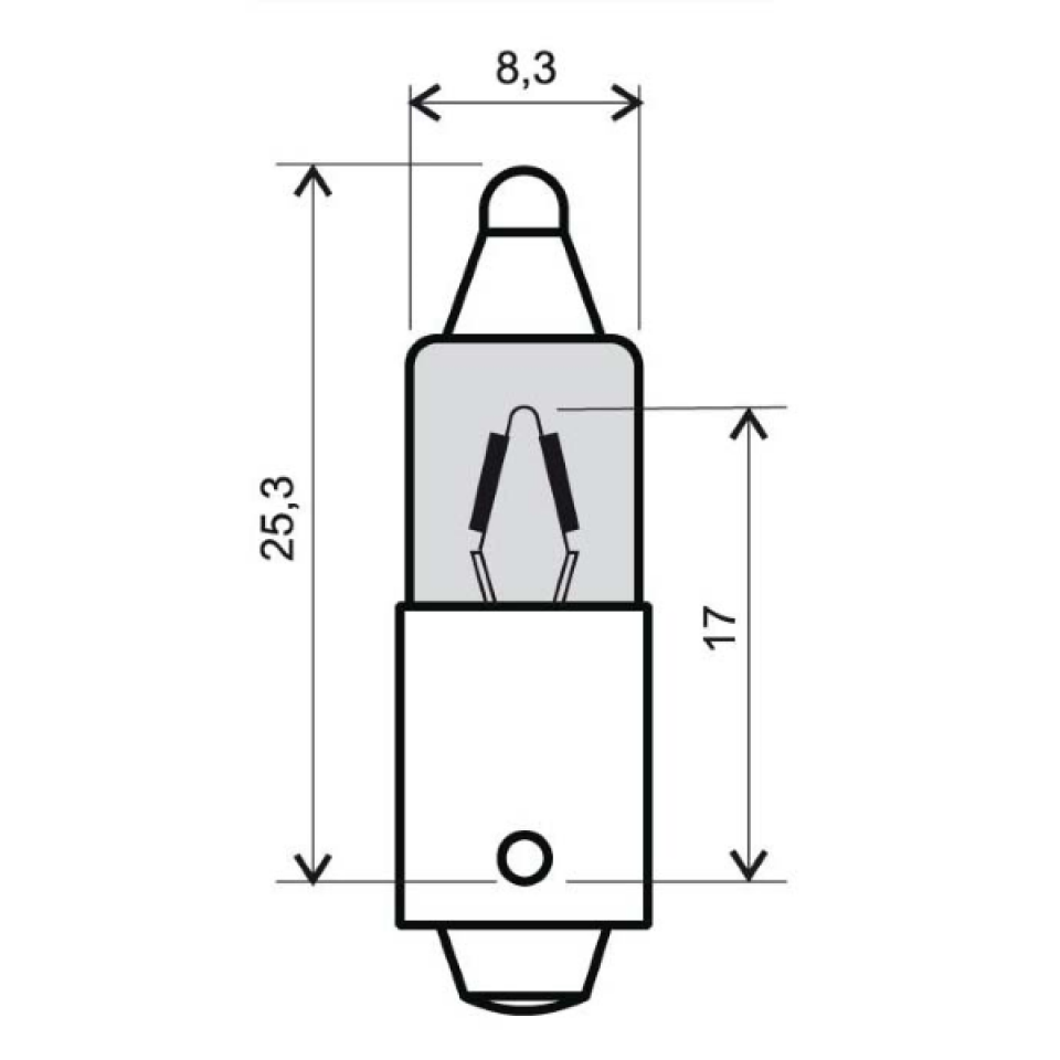 Ampoule blanche baïonnette 12V 23W culot BA9S RMS pour auto moto par 10 Neuf