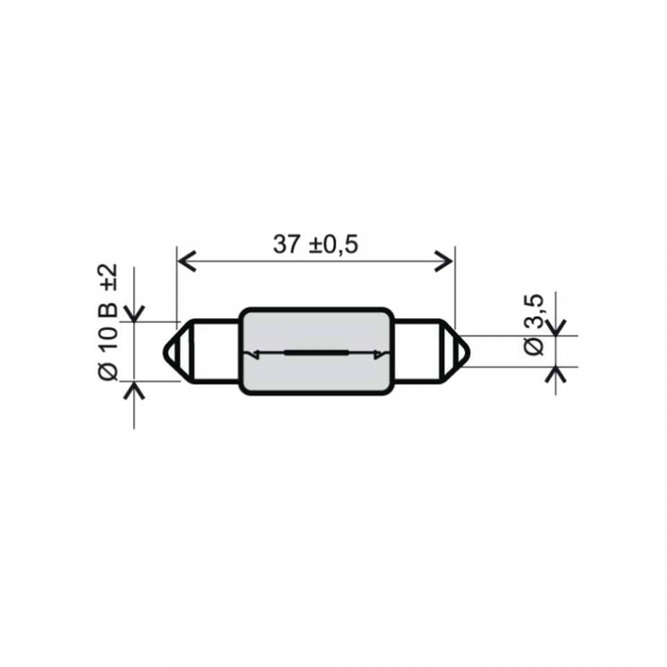 Ampoule 12V 5W type navette T11x39 blanche RMS pour auto moto par 10 Neuf