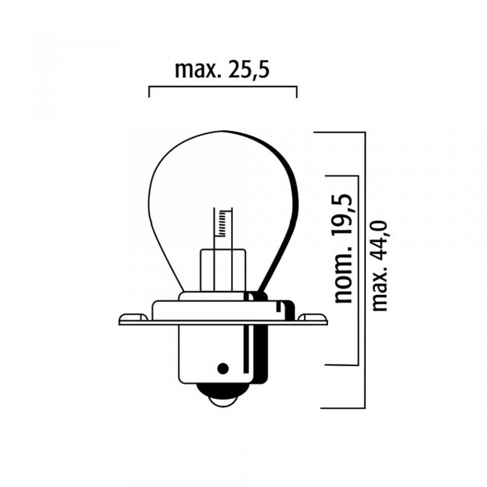 Ampoule 6V 15W blanche culot P26s Générique pour moto mobylette cyclo Neuf