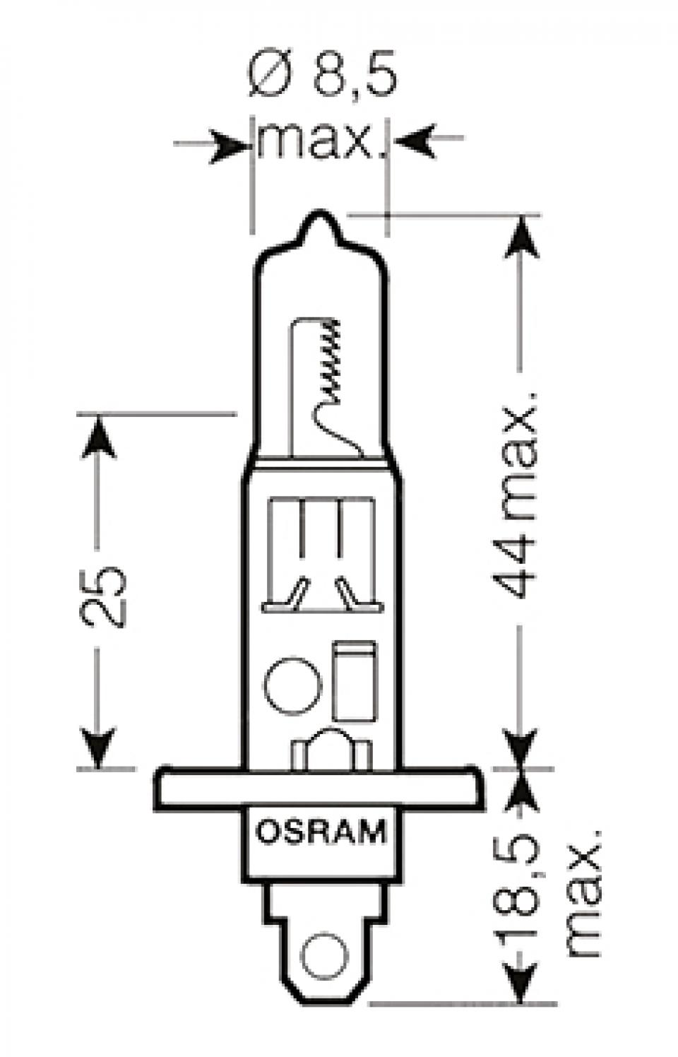 Ampoule Osram pour Scooter Piaggio 500 X9 EVOLUTION STREET 2004 à 2010 AV Neuf