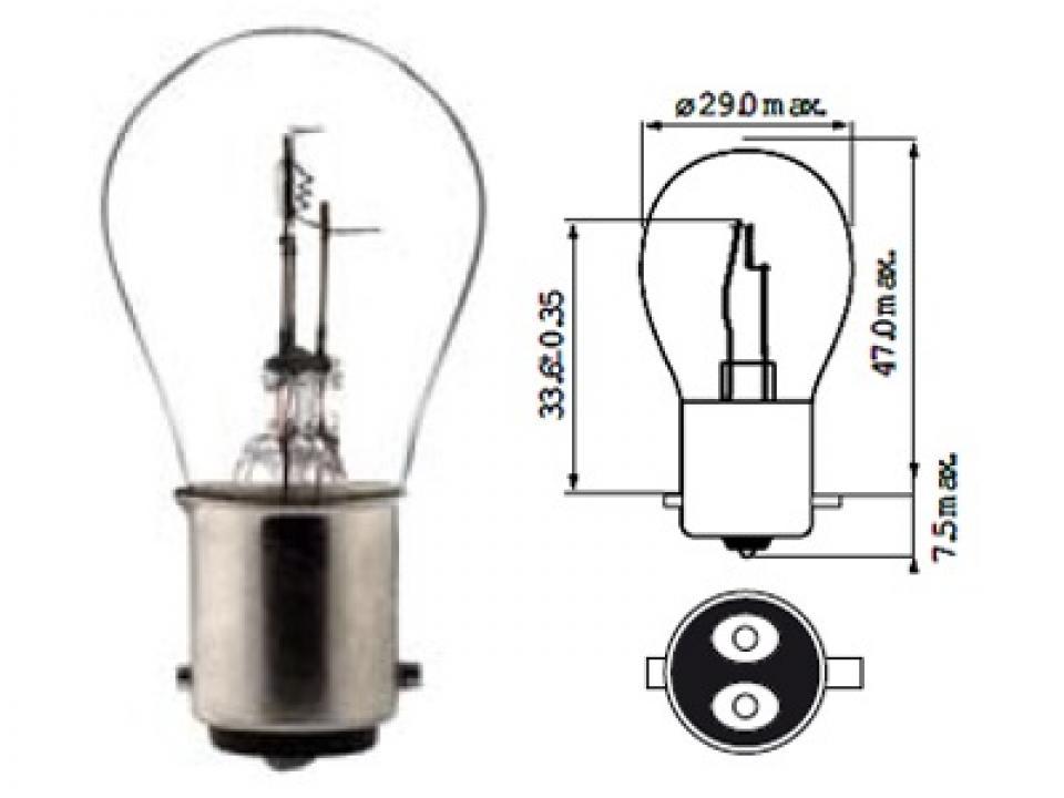 Ampoule RSM BAX15d 6V 15/15W Neuf pour moto auto cyclo ancien