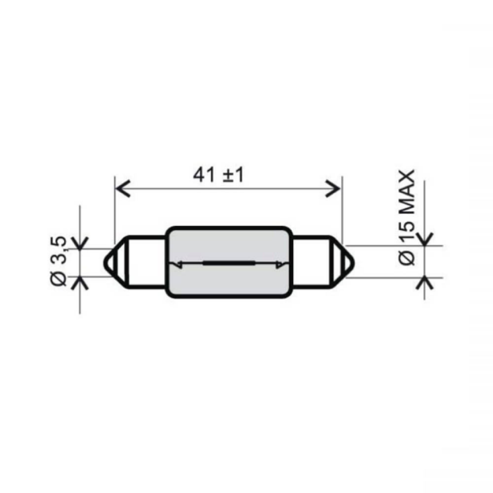 Ampoule Flosser blanche 6V 18W navette T15x44 pour moto auto 400118 par 10 Neuf