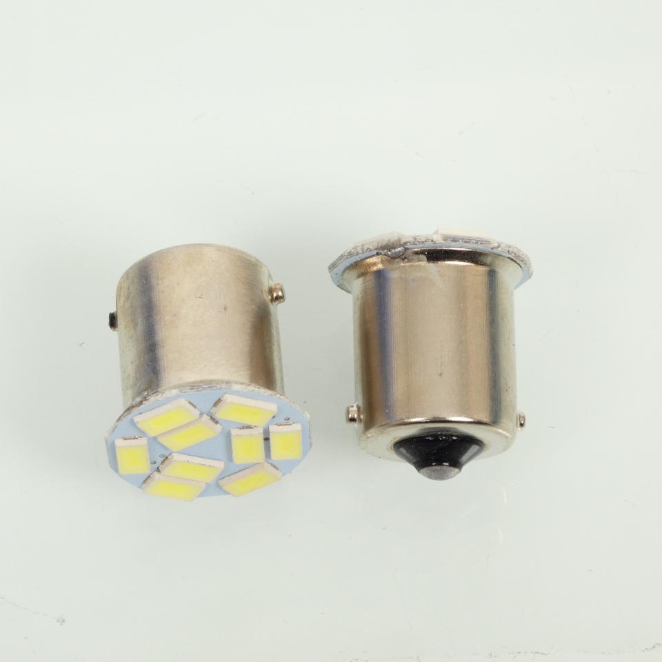 Paire ampoule LED 12V 10W BA15s blanche Sifam pour moto scooter Neuf