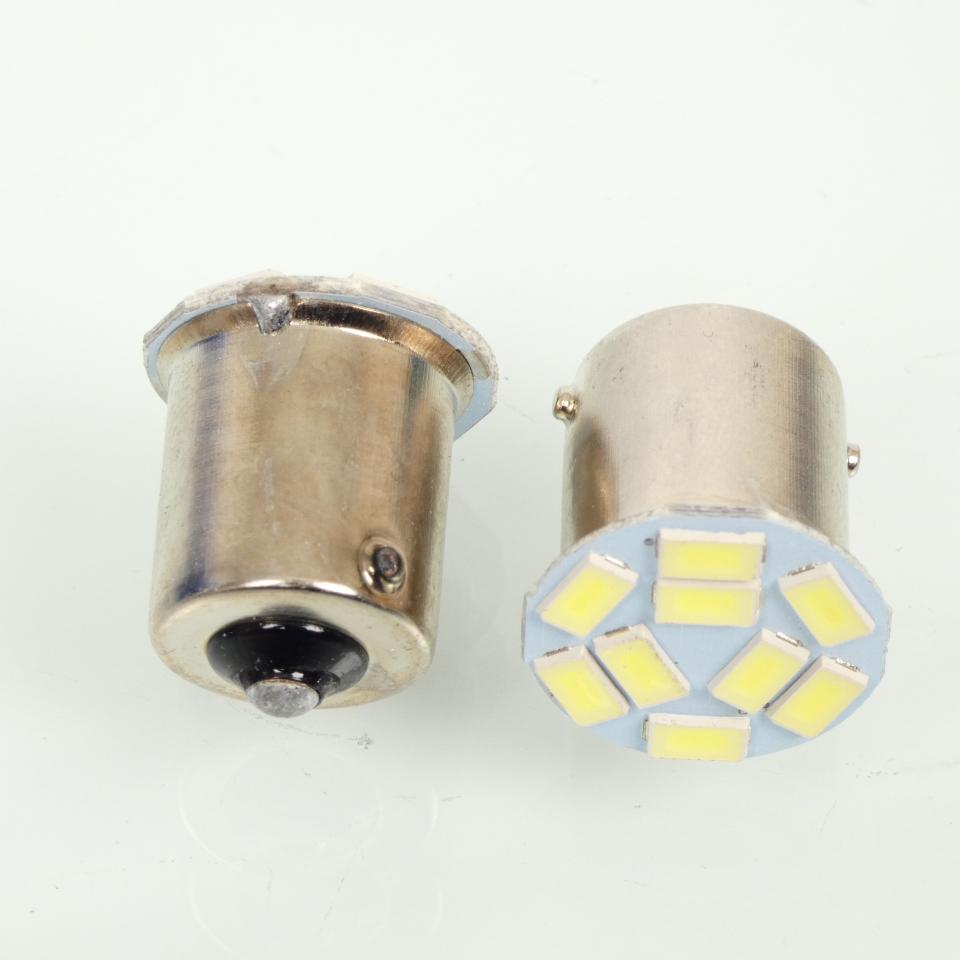 Paire ampoule LED 12V 10W BA15s blanche Sifam pour moto scooter Neuf