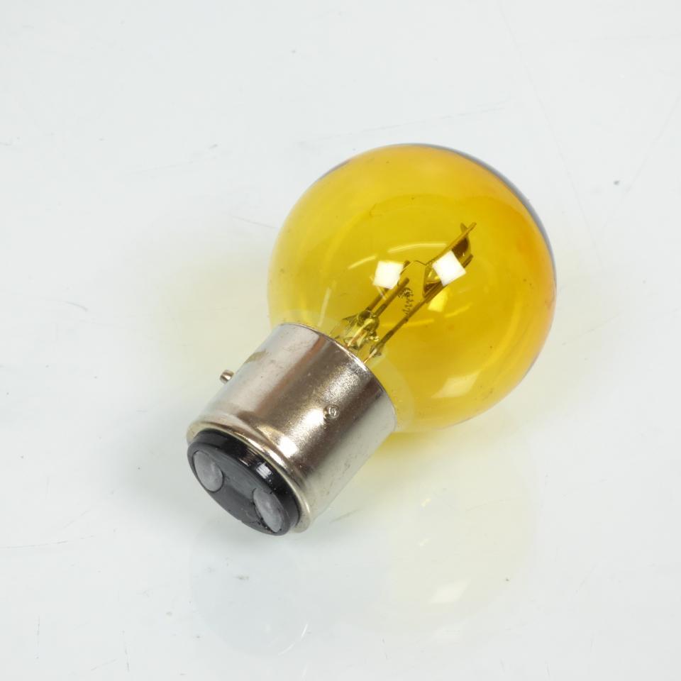 Ampoule jaune BA21d 6V 35/35W 3 plots pour moto auto ancienne Neuf