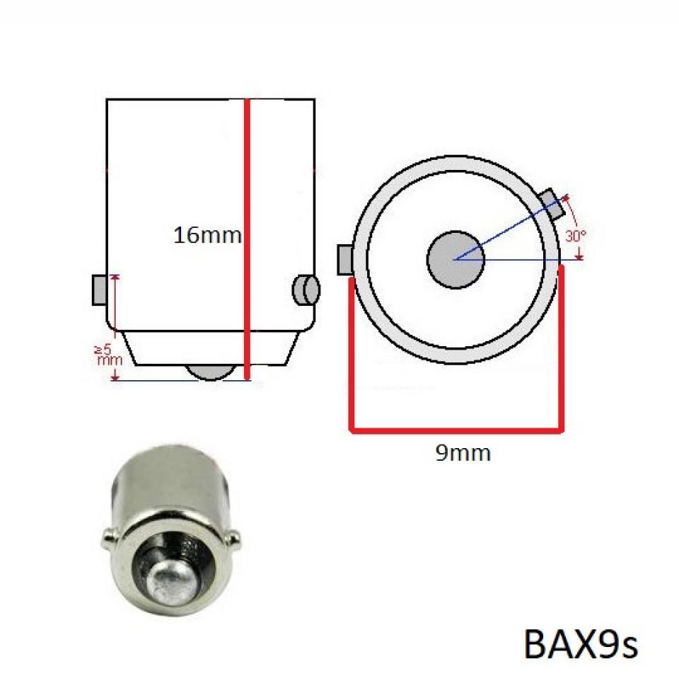 Ampoule BAX9s mini long 12V 21W lampe de clignotant blanche pour moto scooter