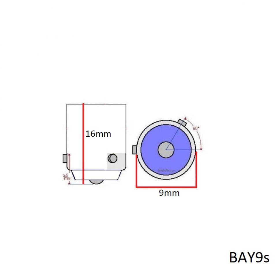 Ampoule BAY9s mini long 12V 21W lampe de clignotant blanche pour moto scooter