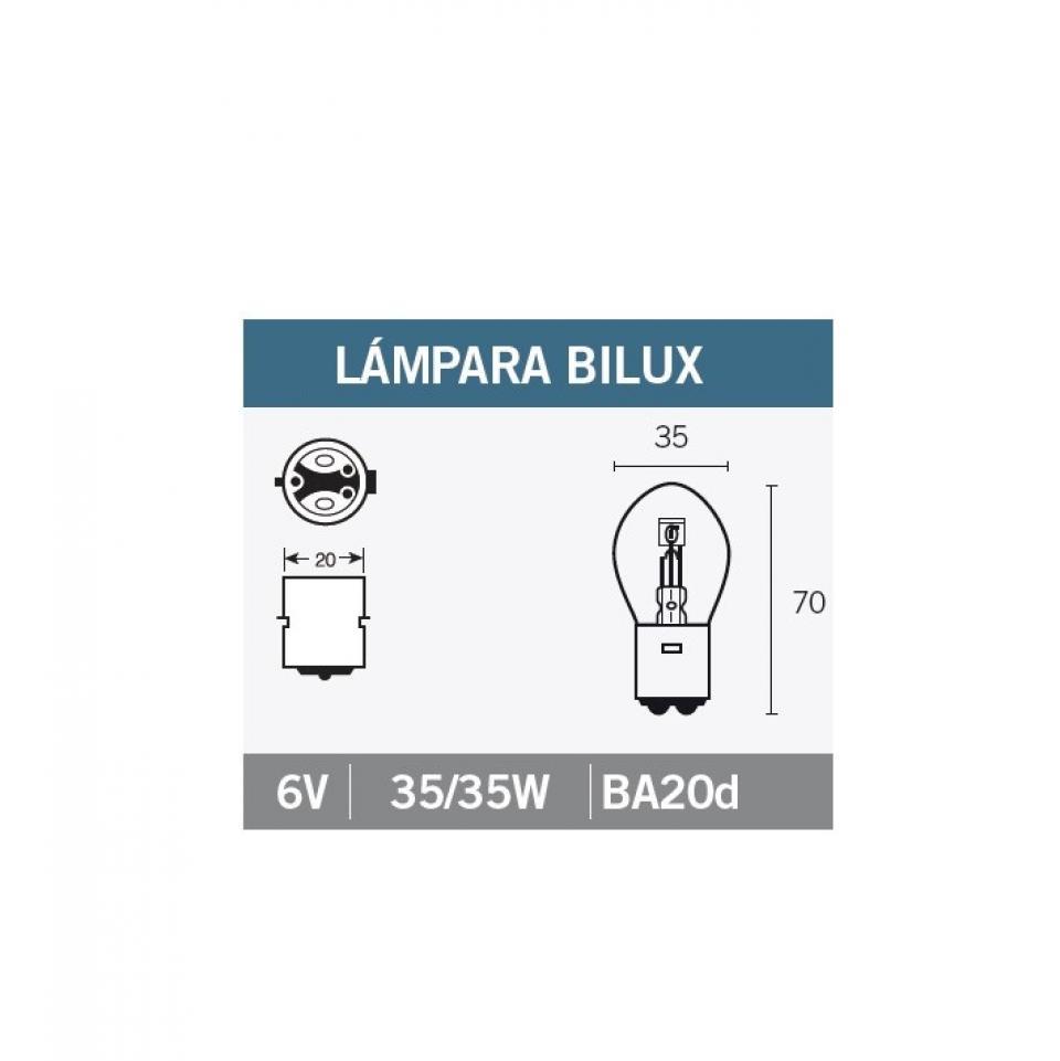 Ampoule Tecnium pour moto BA20d 6V 35/35W en boite de 10 Neuf