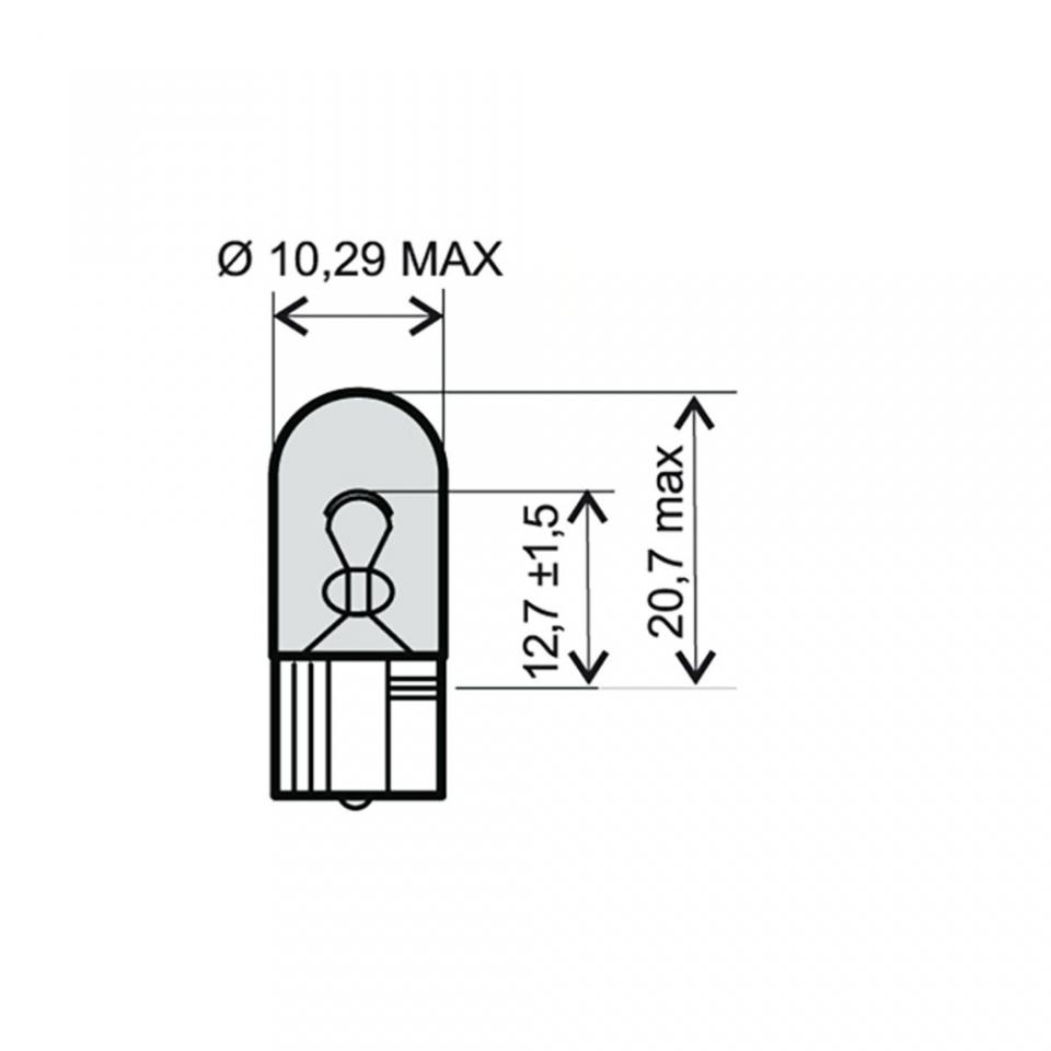 Ampoule témoin 12V 5W culot T10 W2.1x9.5d RMS pour moto auto scooter par 10 Neuf