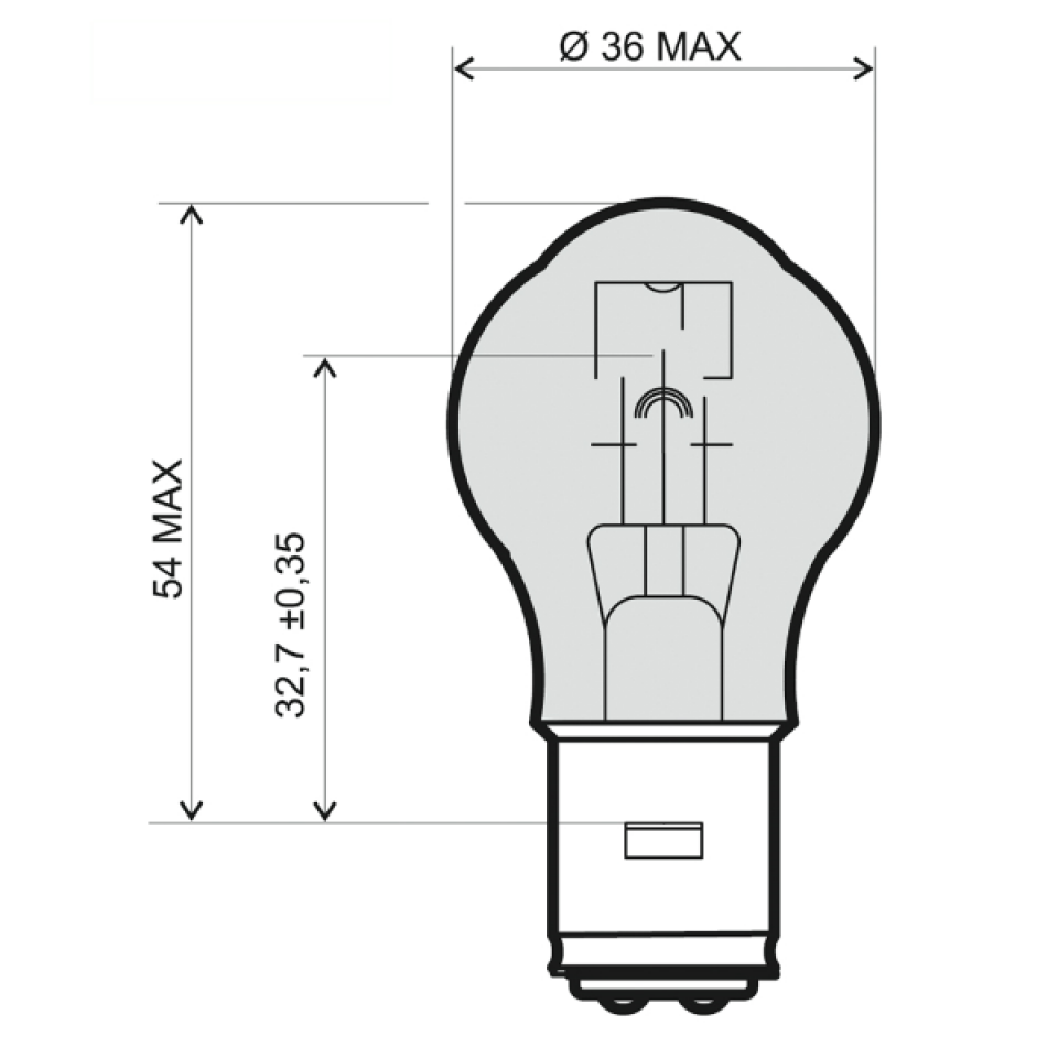 Ampoule 12V 35/35W BA20D E19 blanche RMS pour moto scooter quad auto Neuf