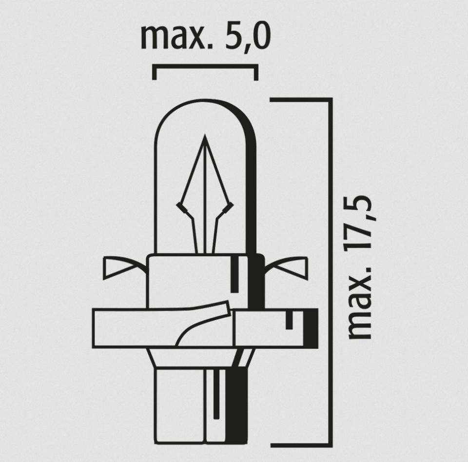 Mini ampoule avec culot plastique noir 1/4 tour 12V 1.2W BX8.4d Flosser 419103