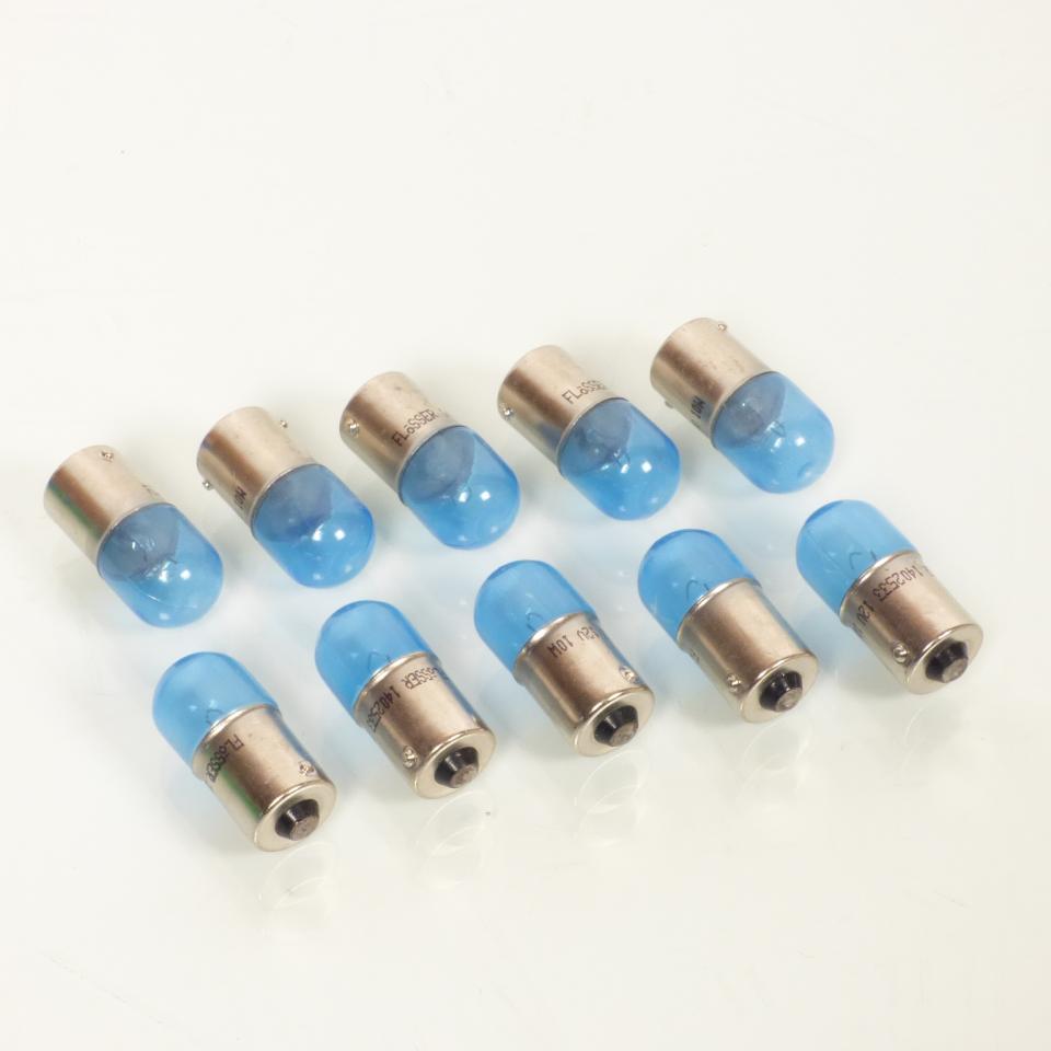 10 Ampoule lampe bleu BA15s 12V 10W Flosser pour moto auto scooter Neuf