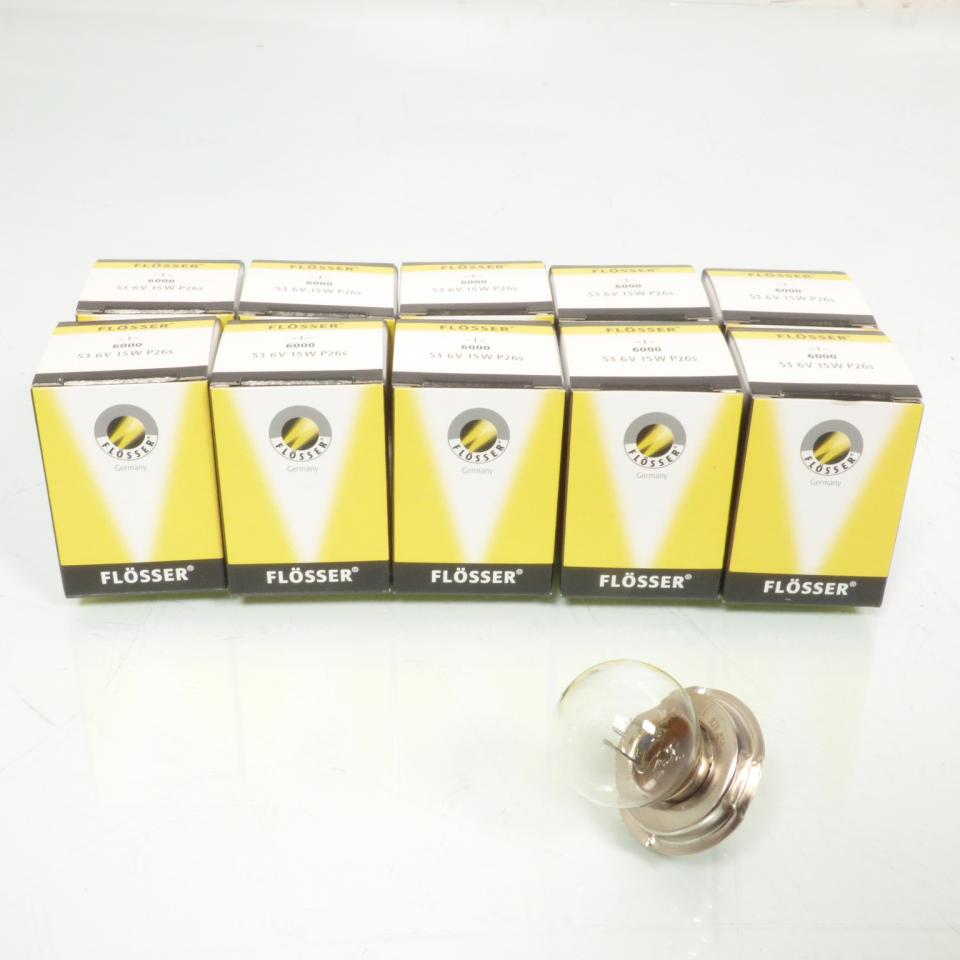 Ampoule blanche 6V 15W culot P26s S3 SB25 Flosser pour moto auto Neuf