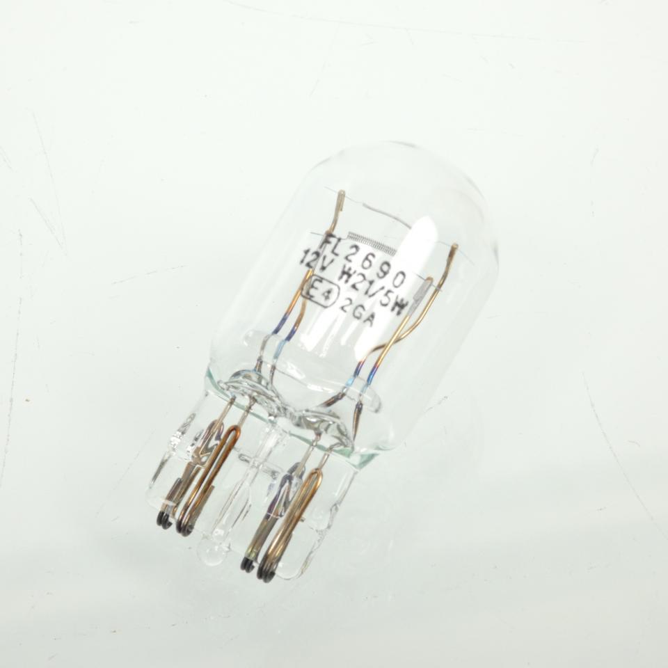 Ampoule Flosser 12V 21/5W T20 blanche W3x16q pour moto scooter auto par 10 Neuf