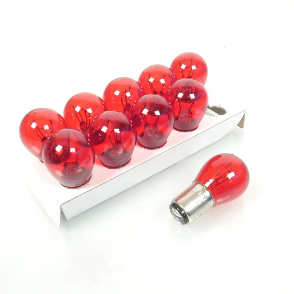 Ampoule RMS Moto pour auto scooter moto 12V 21/5W BAY15d rouge Par 10 Neuf