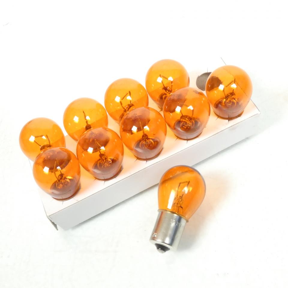 Ampoule orange RMS Moto pour auto scooter moto 12V 21W BA15S PAR 10 Neuf