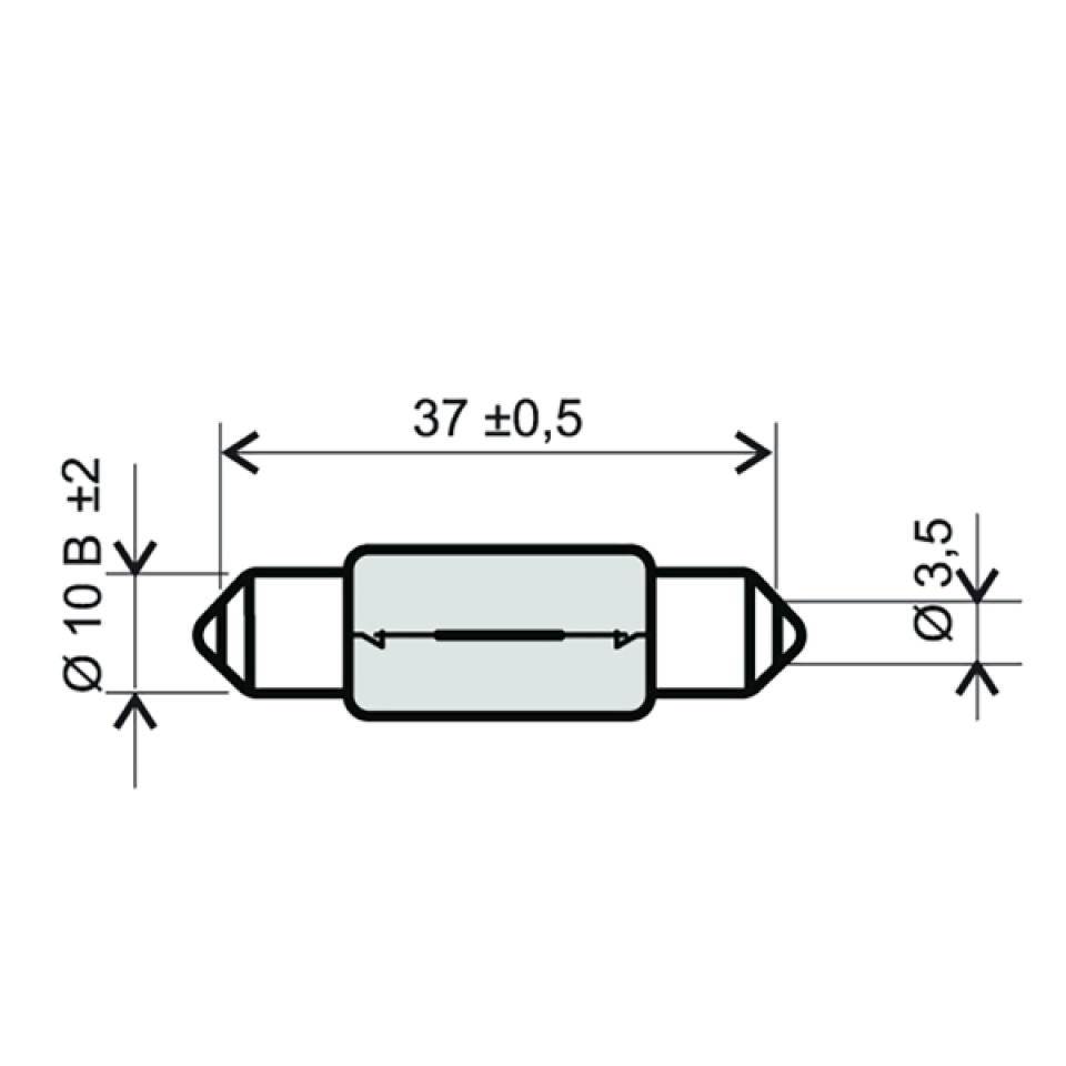 Ampoule RMS Moto pour moto 12V 5W T11x39 / PAR 10 Neuf