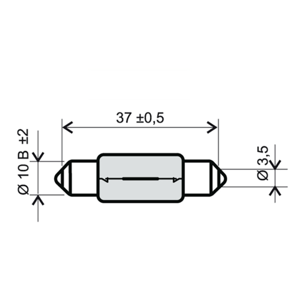 Ampoule RMS Moto pour moto 12V 10W navette T11x39 Neuf