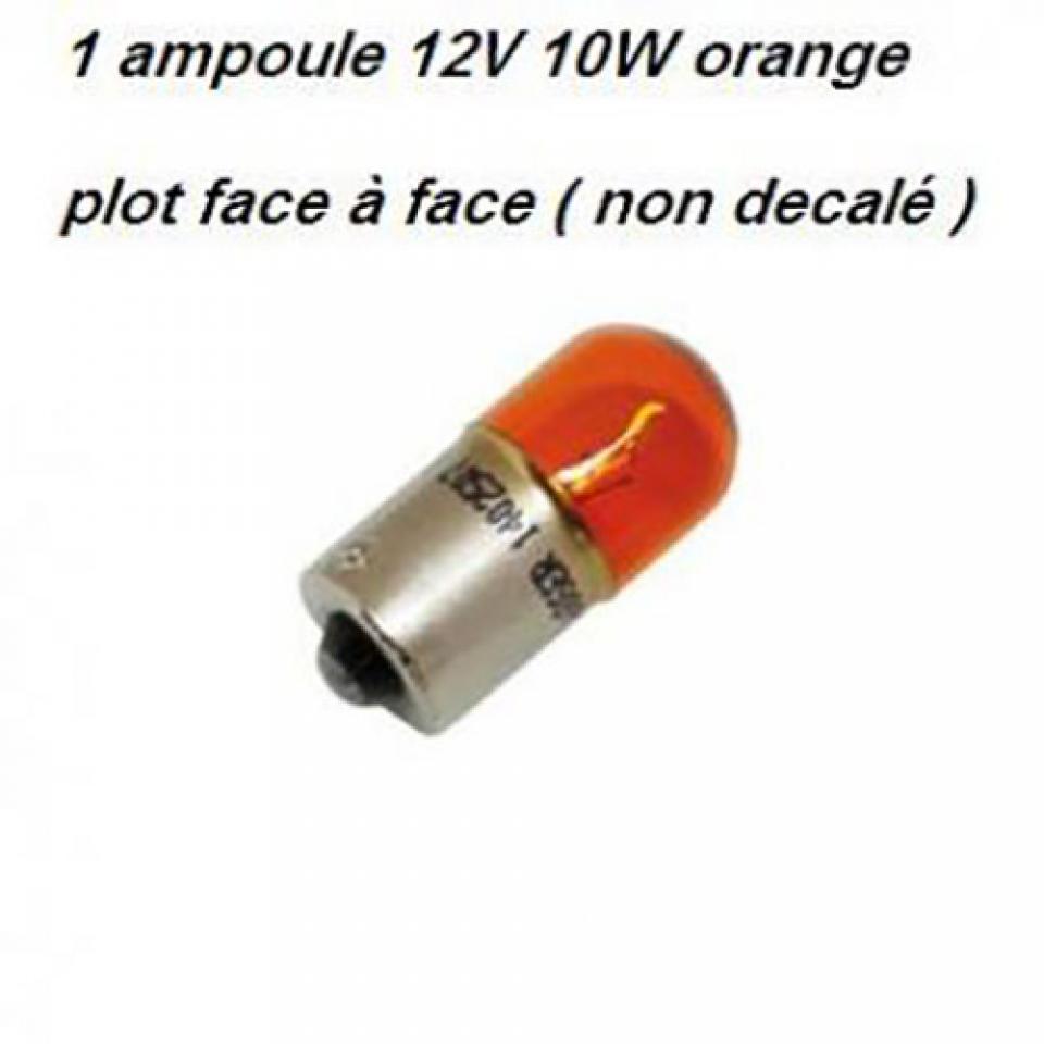 Ampoule de clignotant culot BA15S 12V 10W orange pour moto / unité Neuf