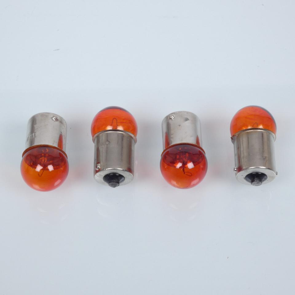 Lot de 4 ampoule de clignotant orange 12V 10W culot BA15S One pour moto scooter Neuf
