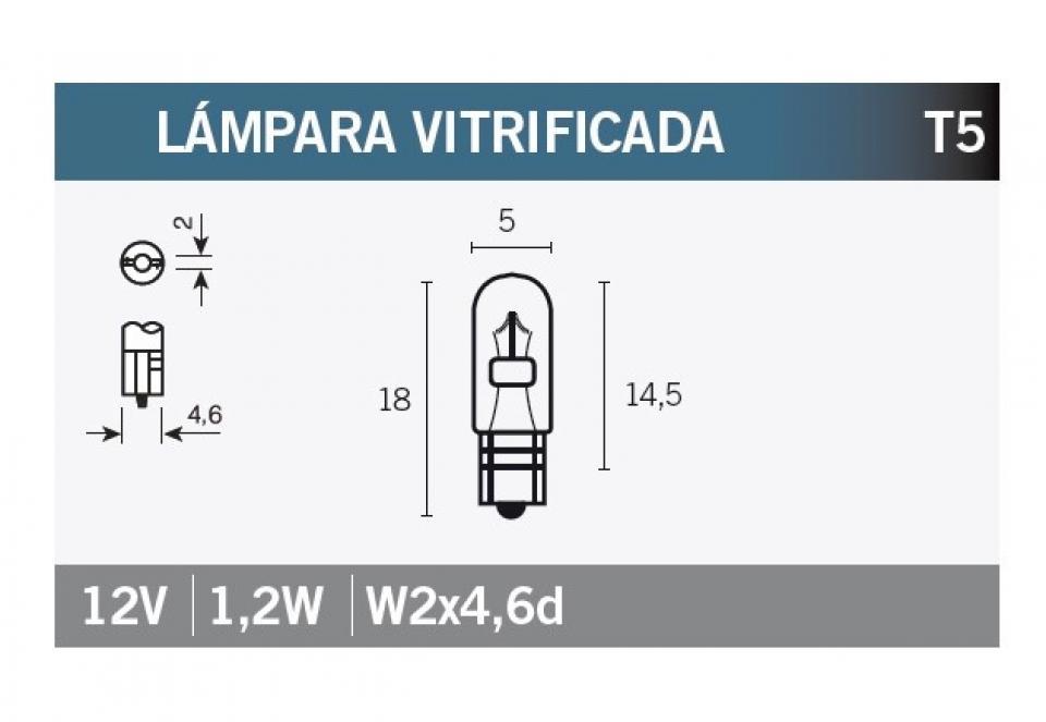 Ampoule Vicma pour Auto 12V 1.2W W2x4.6d Neuf