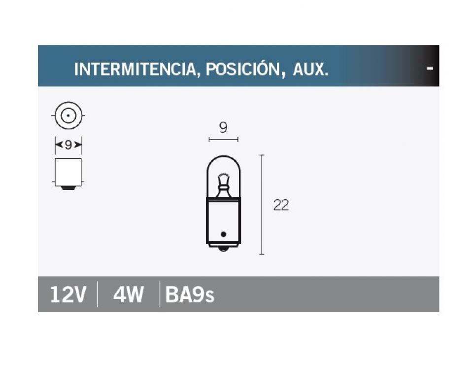 Ampoule 12V 4W culot type BA9s blanche Vicma pour moto auto scooter l'unité Neuf
