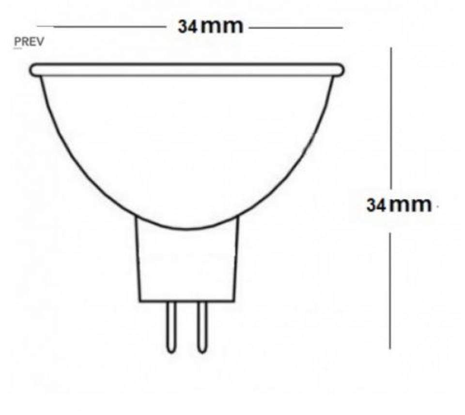 Ampoule halogène pour moto 200151 / 12V 20W MR11 Ø34mm Neuf