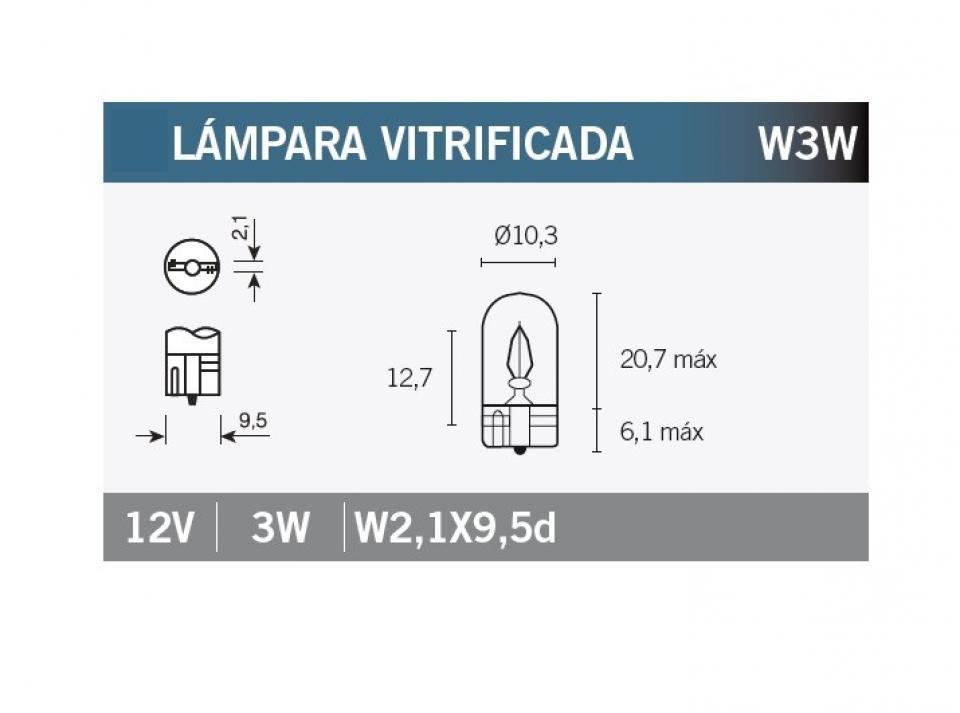 Ampoule Vicma pour Auto 12V 3W W2.1x9.5d Neuf