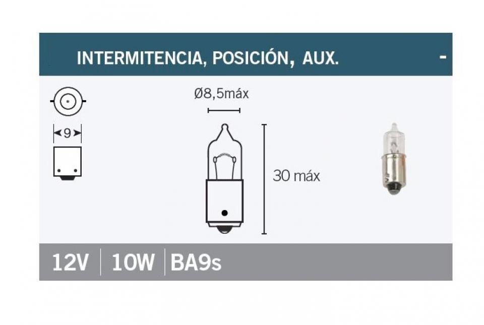 Ampoule Vicma pour auto 12V 10W BA9s Neuf