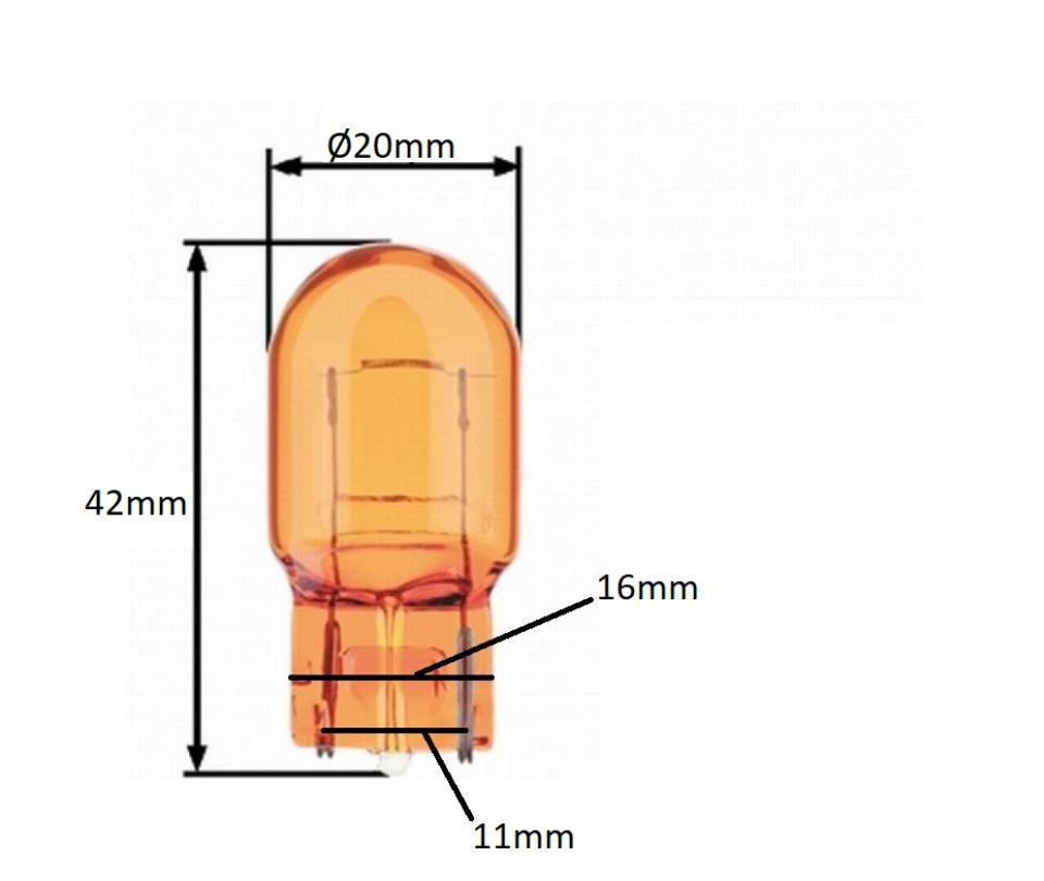 Ampoule Flosser pour moto orange 12V 21W T20 l'unité Neuf