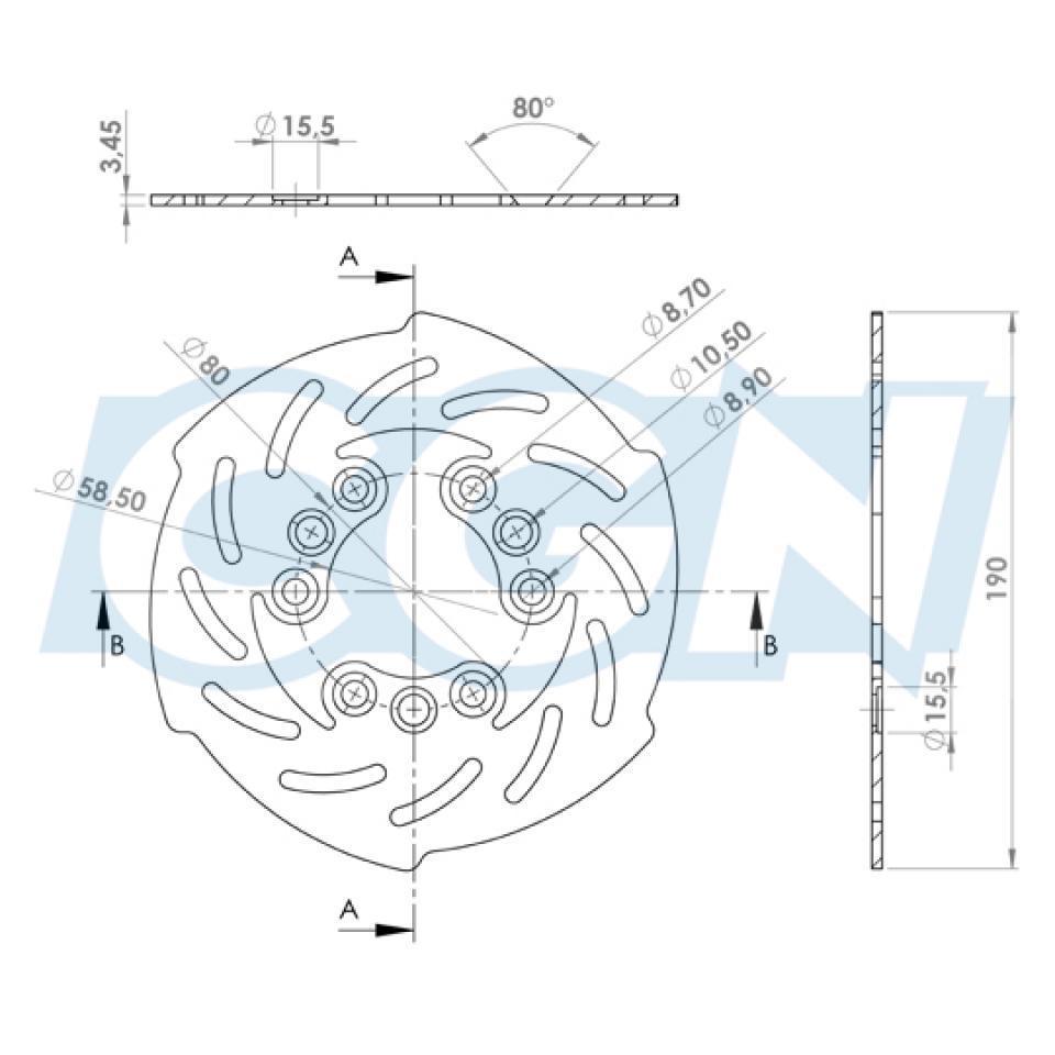 Disque de frein Teknix pour Scooter MBK 50 Ovetto 4T 2009 à 2015 Neuf