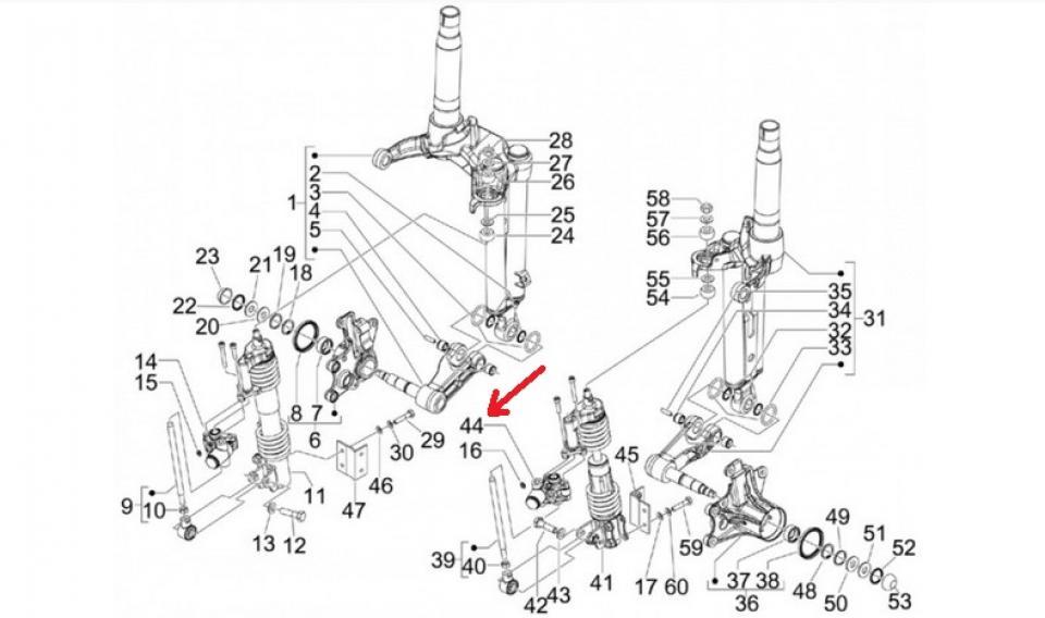 Cylindre régulateur pression frein AVG pour scooter Piaggio 125 MP3 2006-2013 601727