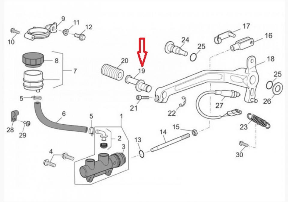 Embout pédale frein ou sélecteur pour moto Guzzi 850 Breva 2006-2007 AP8121221