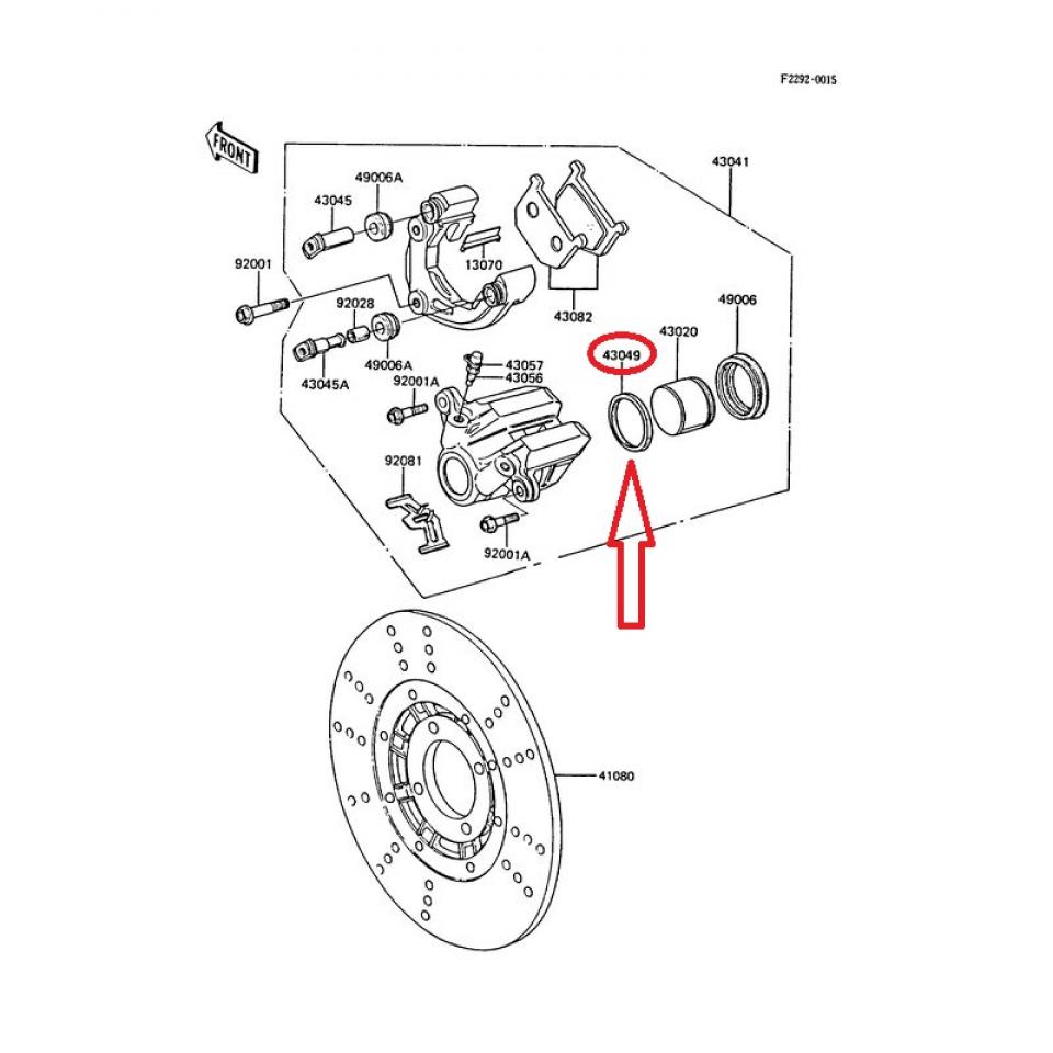 Joint piston étrier frein pour moto Kawasaki 800 Vulcan 430491098 42.8x49 Neuf