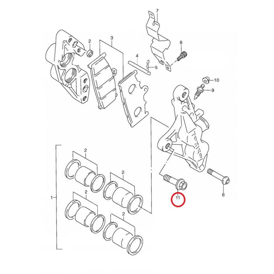 Vis d'étrier de frein origine pour moto Suzuki 750 Gsx-R 09103-10296 Neuf