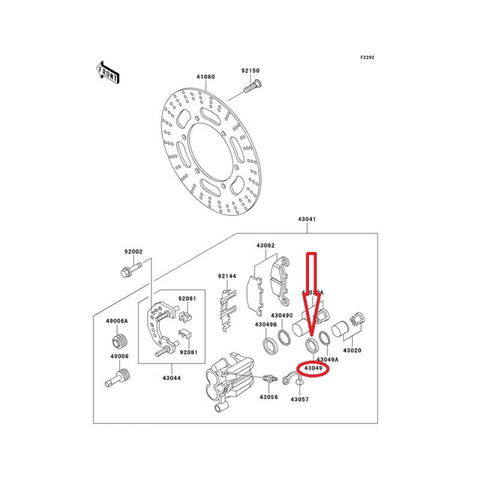 Joint piston étrier frein AV pour moto Kawasaki 650 EX Ninja R 430491096 Neuf