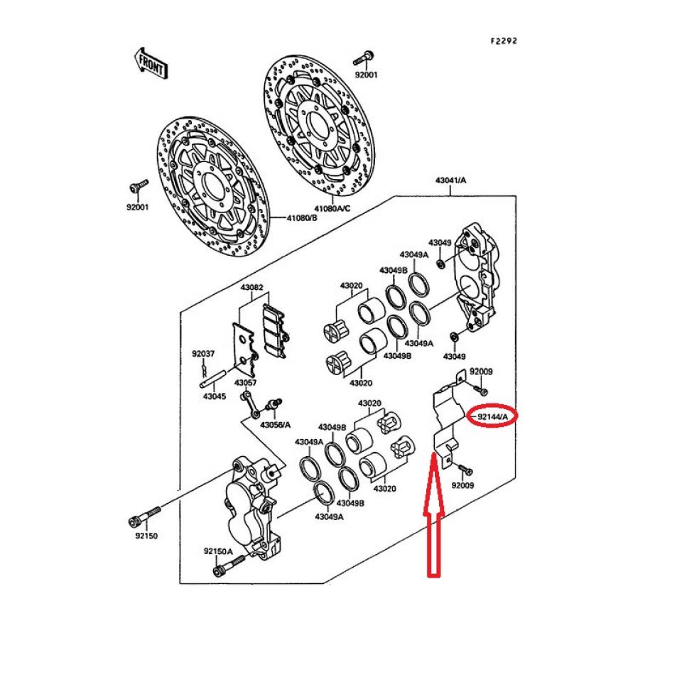 Ressort plaquette étrier frein pour moto Kawasaki 1100 ZX-11 92145-1263 Neuf