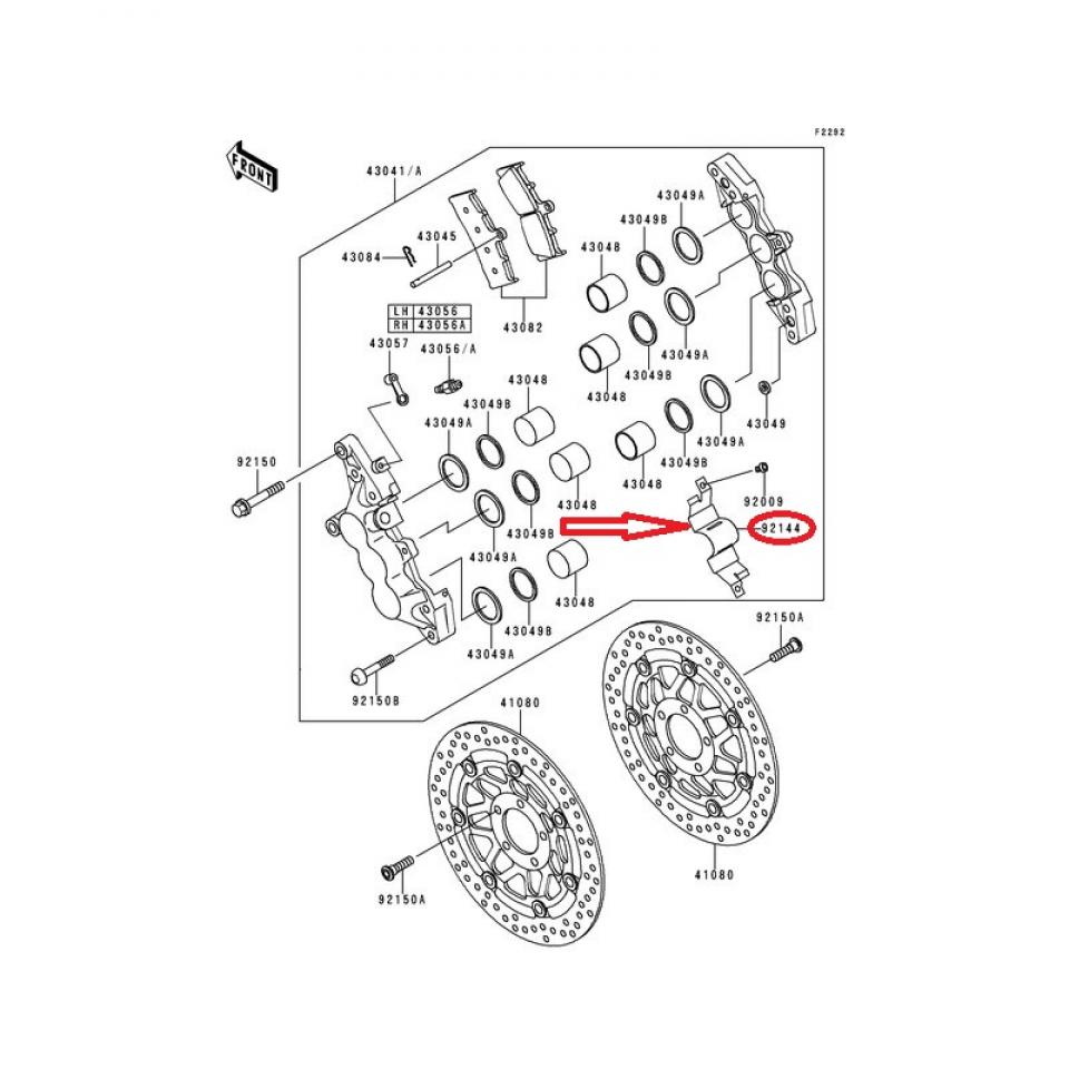 Ressort plaquette etrier frein AV  pour moto Kawasaki 1200 ZRX 92144-1903 Neuf