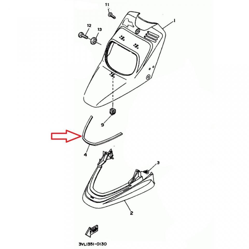 Accessoire origine pour Scooter MBK 50 Spirit 1990 à 1998 3VL-F7482-00-00 / 440x10x5mm Neuf