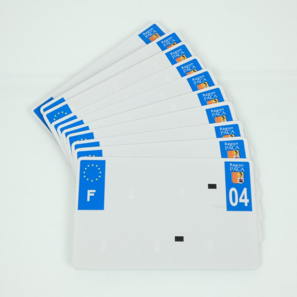 10 plaque immatriculation alu fond blanc dépt 04 210x130mm Tiflex pour moto Neuf