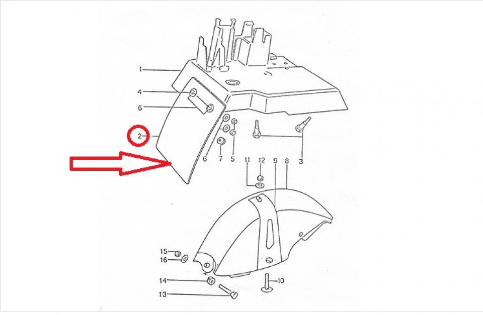 Bavette arrière pour scooter Peugeot 50 ST Avant 1993 722674 Neuf en destockage