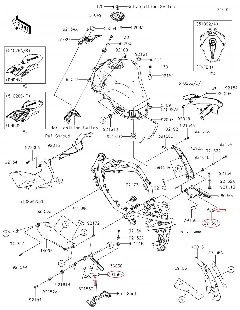 Mousse amortisseur pour moto Kawasaki 900 ZR 39156-2215 14x65x12 Neuf