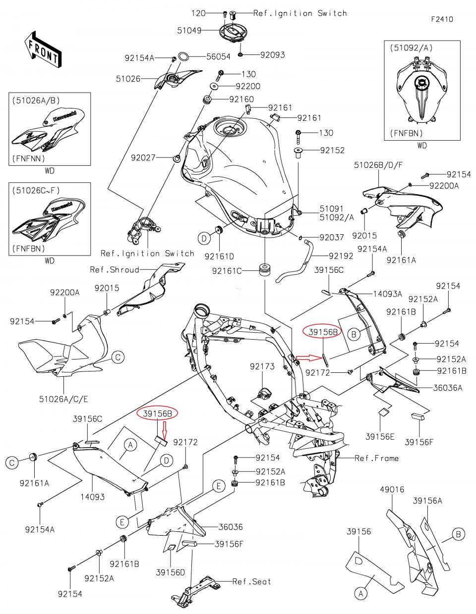 Mousse amortisseur pour moto Kawasaki 900 ZR 39156-2191 20x50x5 Neuf