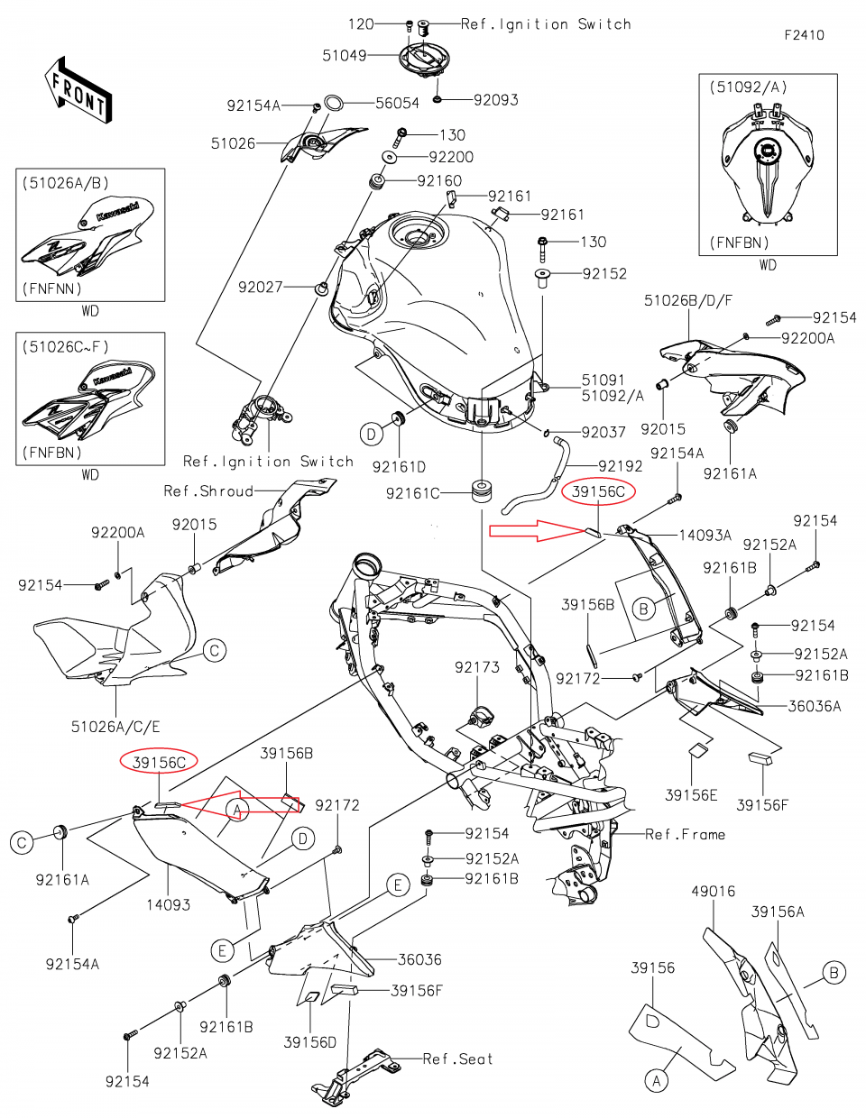 Mousse amortisseur pour moto Kawasaki Z 900 2017 à 2021 39156-2192 Neuf