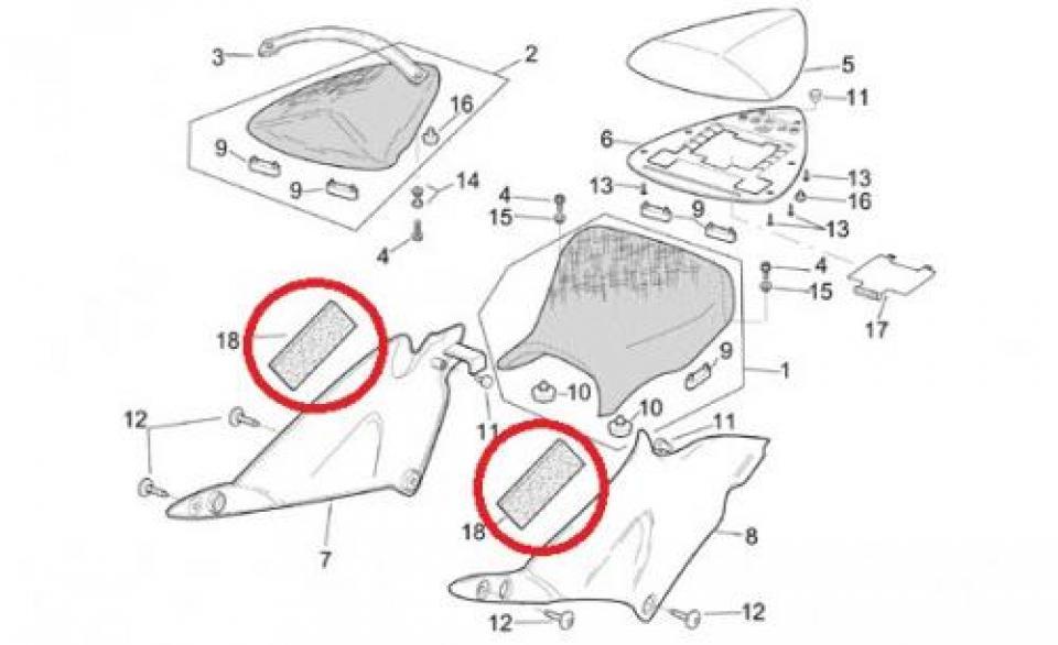 Adhésif selle pilote pour moto Aprilia 1000 RSV 2001-2002 AP8117125 Neuf