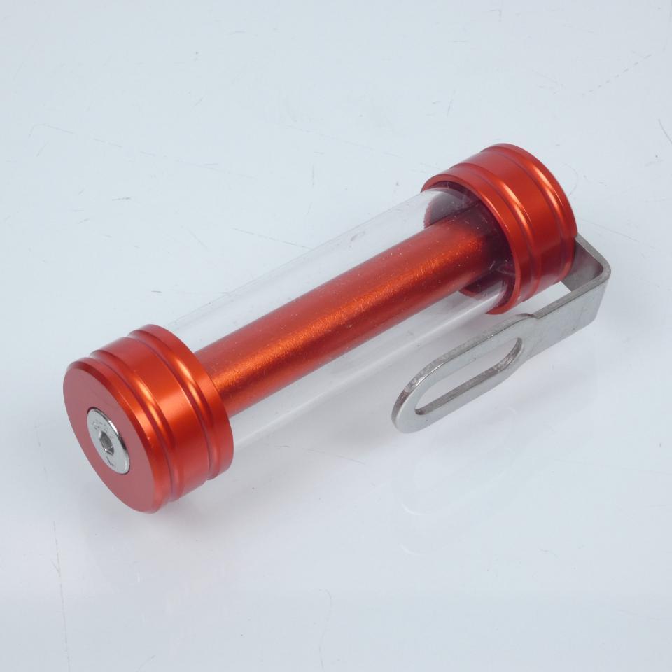 Support porte vignette cylindrique aluminium orange Mad pour moto scooter Neuf