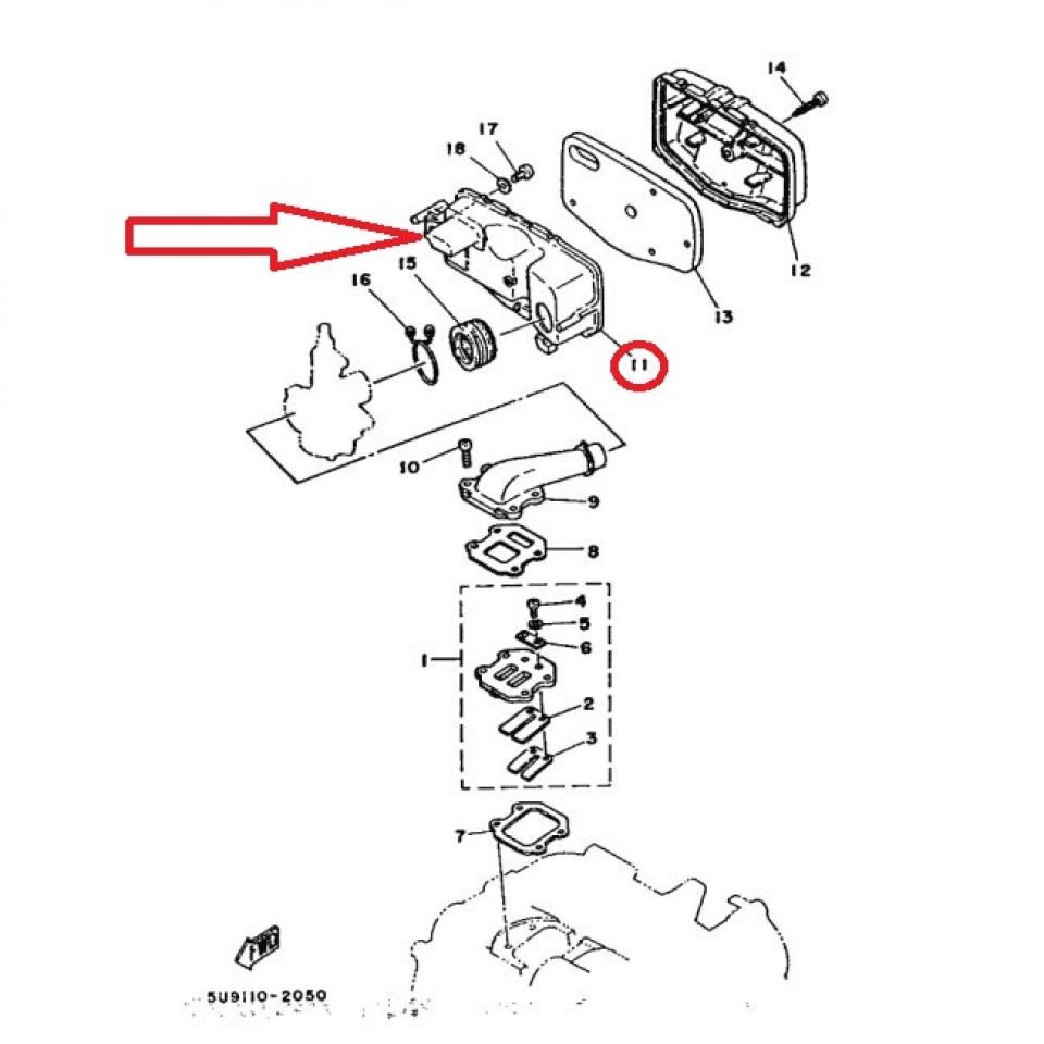 Boite à air origine pour Moto Yamaha 50 PW 3L5-14411-00-00 Neuf en destockage