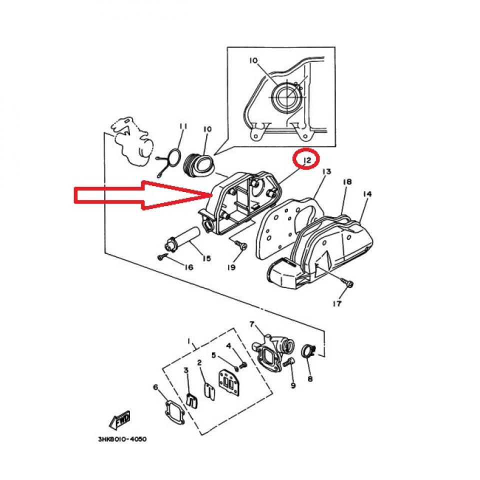 Boite à air origine pour scooter Yamaha SH 50 1987 1YU-14411-00-00 Neuf