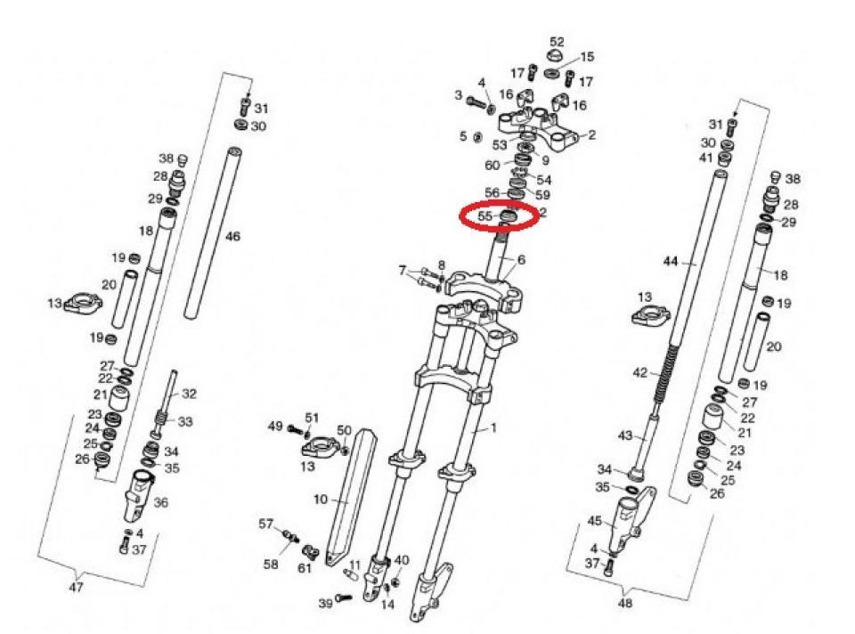 Kit roulement de direction origine pour Moto Derbi 50 Senda 1996 à 2002 00H02000661 Neuf