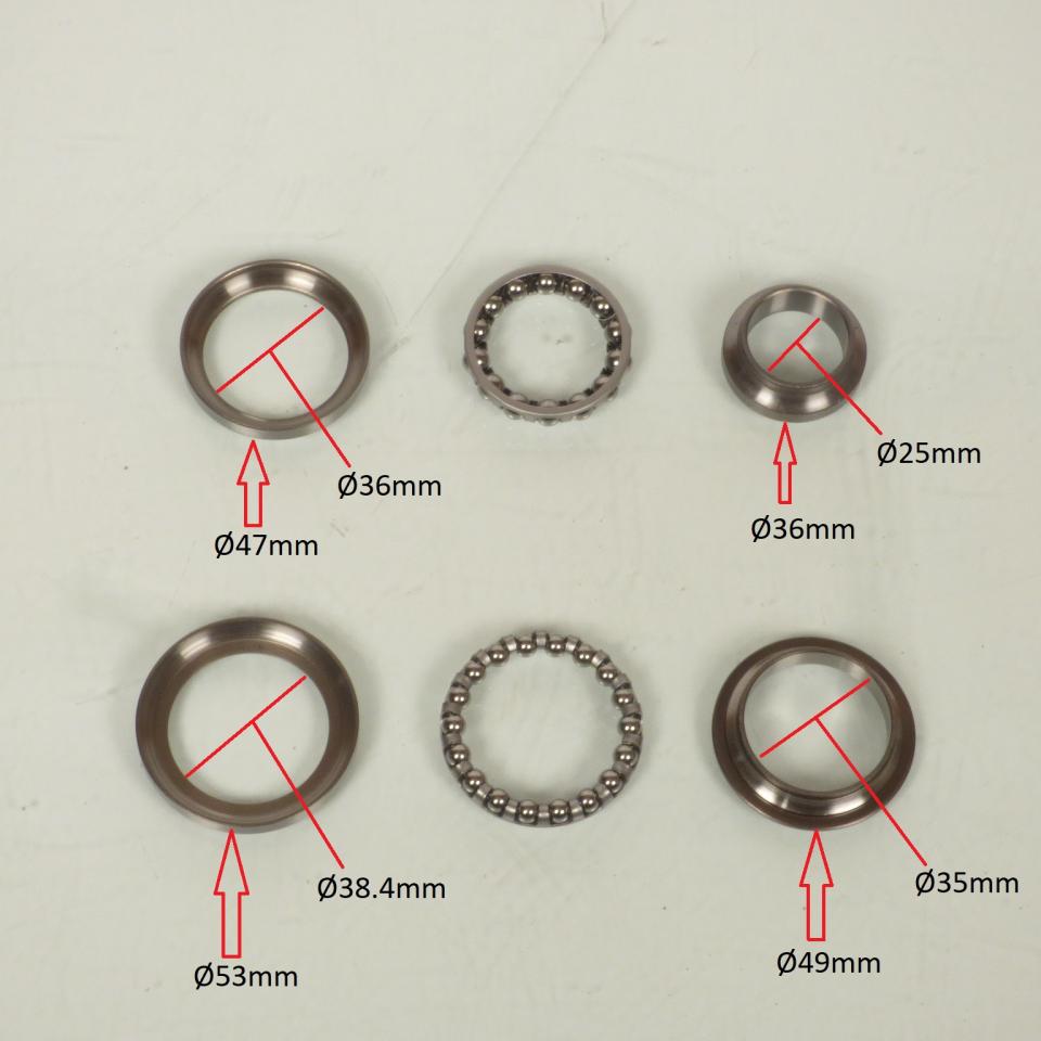 Kit roulement de direction RMS pour scooter Yamaha 125 Xmax 2010 à 2011 Ø25x47x15.5mm / Ø35x53x13mm Neuf